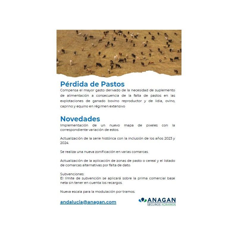 Seguro de COMPENSACION POR LA PERDIDA DE PASTOS ANAGAN