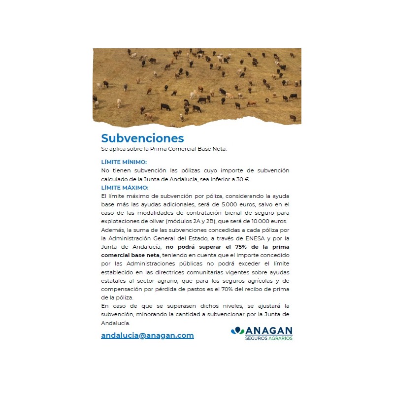 Seguro de COMPENSACION POR LA PERDIDA DE PASTOS ANAGAN